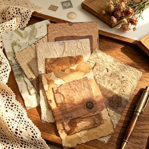 168Pcs Vintage Scrapbook Supplies Kit Textured Rice Paper for Junk Journal - Image 4