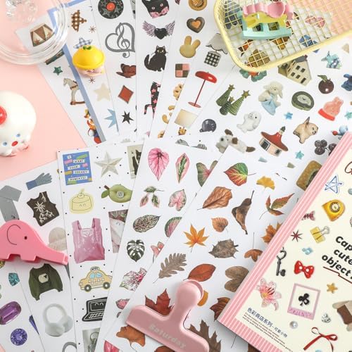 1900+ PCS Vintage Cute Scrapbook Sticker Book, 50 Sheets Retro & Ins Little Object Theme Korean Stickers for Scrapbooking, Art Scrapbook Supplies for Adults Teens Women Girls Junk Journal Journaling - Image 5