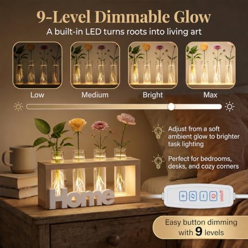LED Plant Propagation Station 4 Glass Tubes for Hydroponic Cuttings - Image 2