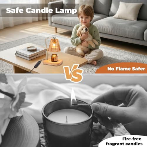 LALISU Candle Warmer Lamp with Timer, Glass Candle Warmer Height Adjustable - Image 7