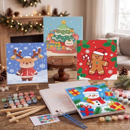 YooNotee 6 Pack Christmas Paint by Numbers Kit for Adult - Image 5