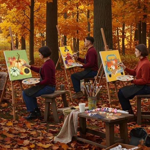 Dinifee 6 Pack Pre Drawn Canvas for Painting Pre Printed Canvas Kit 8 x 10 Inch Stretched Cotton Paint and Sip Set for Adults Couple Party Graduation Summer Date Night(Thanksgiving) - Image 6