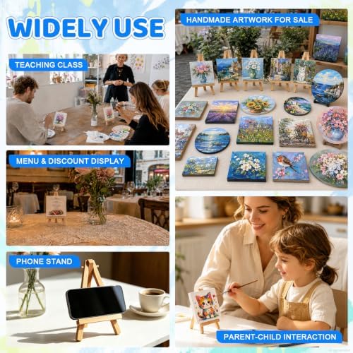 ESRICH 12 Pack Mini Canvas with Easel Set, 4x4” Small Canvases for Painting - Image 7
