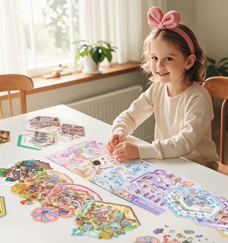12 Sets DIY 3D Sticker Scene for Kids Fun DIY Sticker Scene Cute Animal - Image 6
