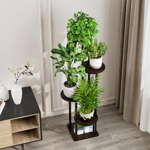 AZERPIAN Plant Stand Indoor Tall Corner Tiered Shelf 5 Tier Metal MDF Board - Image 6