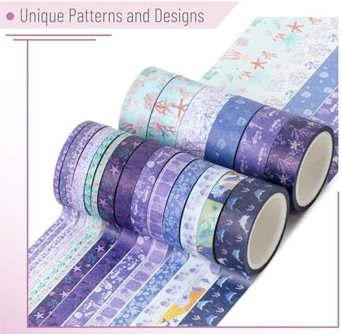 Mr. Pen- Washi Tape Set, 21 Rolls, Assorted Sizes, 5 Yards/Roll - Image 3