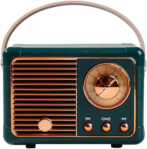 Retro Bluetooth Speaker, Vintage Mini Portable Wireless Speaker with Cute Retro Classic Design, Small Desk Office Bedroom Decor, Compact Loud Party Speaker for Kitchen Home Travel Indoor Outdoor by Unknown