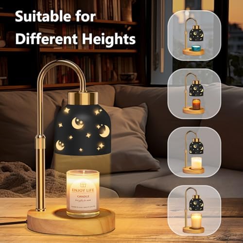 seenlast Candle Warmer Lamp with 2 Bulbs, with Dimmer Adjustable Height,Mothers Day Gifts,Vintage Home Decor,2/4/8H Timer - Image 6