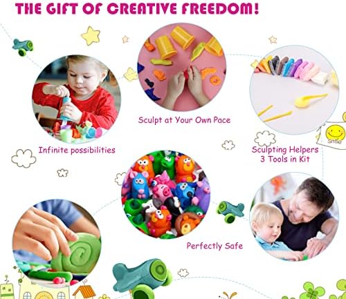 Air Dry Modeling Clay Kit - 24 Colors with 3 Sculpting Tools - Magic Foam Clay for Kids & Adults - DIY Molding Gift for Boys & Girls - Image 6