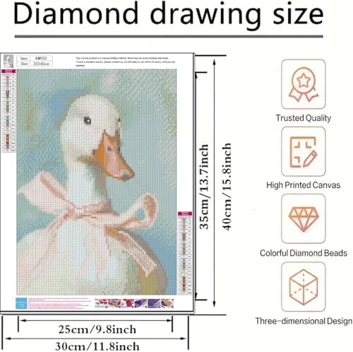5D Diamond Painting Kits for Adults Beginner, Cute Duck Bow Diamond Art - Image 6