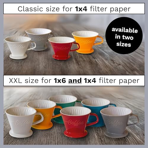 Creano XXL Porcelain Coffee Dripper White - Ceramic Cone Brewer - Pour Over Coffee Maker - Filter Size 4 - huge and heavy quality 800gr/28oz - 6 Colours availeble - Image 4