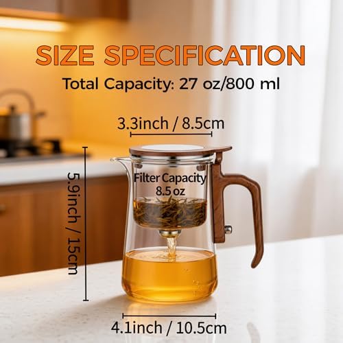 Enchanted Tea Pot with Tea Infuser, Loose Leaf Tea Steeper, 27.4oz - Image 5