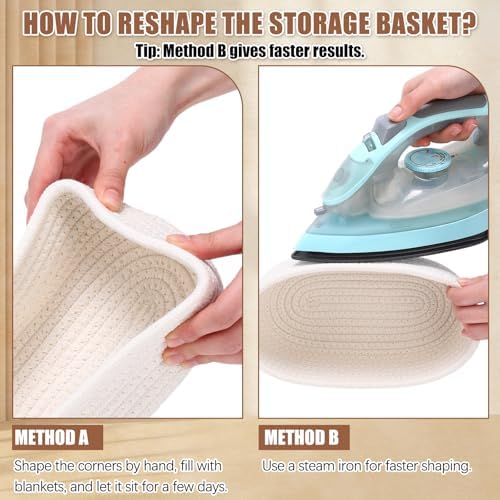 Yinkin 12 Pack Small Storage Basket Cute Natural Cotton Rope Woven Basket Tiny Boho Decorative Toy Storage Bin Gift Baskets for Home Organizing, Closet, Shelf, Nursery, Bathroom(Oval,Beige) - Image 5