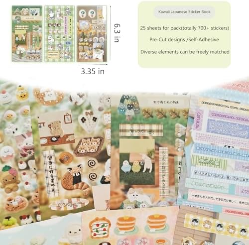 Kawaii Japanese Stickers Book for Journaling,700+ Kawaii Japanese Stickers,Scrapbook Korean Sticker for Bullet Journaling,Junk Journal,Calendar,Planner,Notebook,Phone Case(Honey Fruit Diary) - Image 5