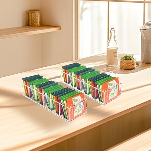 Acrylic Tea Bag Organizer Clear Teabag Holder Tea Storage Box 2 Pack - Image 5