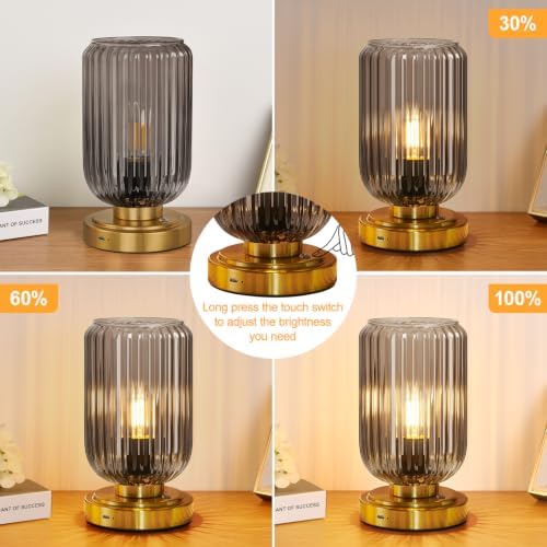 LightRound Cordless Table Lamp for Bedroom, Touch Stepless Dimmable - Image 3