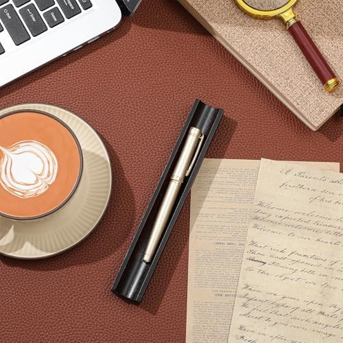 Hoteam 2 Pcs Wood Pen Holder Black Walnut Single Pen Rest Desk Organizer - Image 6