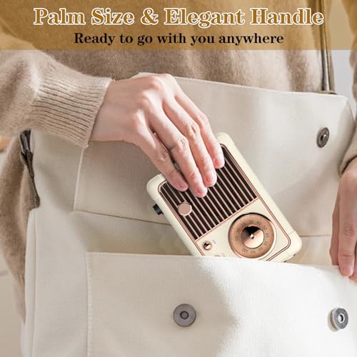 Retro Bluetooth Speaker, Vintage Decor, Wireless Portable Mini Bluetooth Speaker, Small Cute Old Fashion Style for Kitchen Desk Bedroom Home Office Party Outdoor Gift (White) - Image 6