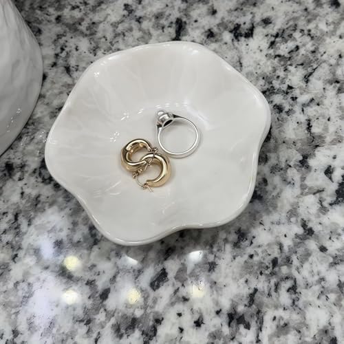 2Pcs Ceramic Jewelry Dish - Lotus Leaf Shape, for Ring Holder Necklace Small Key, Suitable for Mother Friend Sister, Gifts for Women, Cute Plate Trinket Tray, Home Decor (Green & White) - Image 6