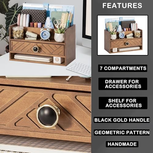 Desk Organizer with Drawer, Countertop Bill Mail Organizer and File Storage - Image 5