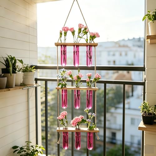 XXXFLOWER Wall Hanging Propagation Station with Wooden Stand Pink - Image 6