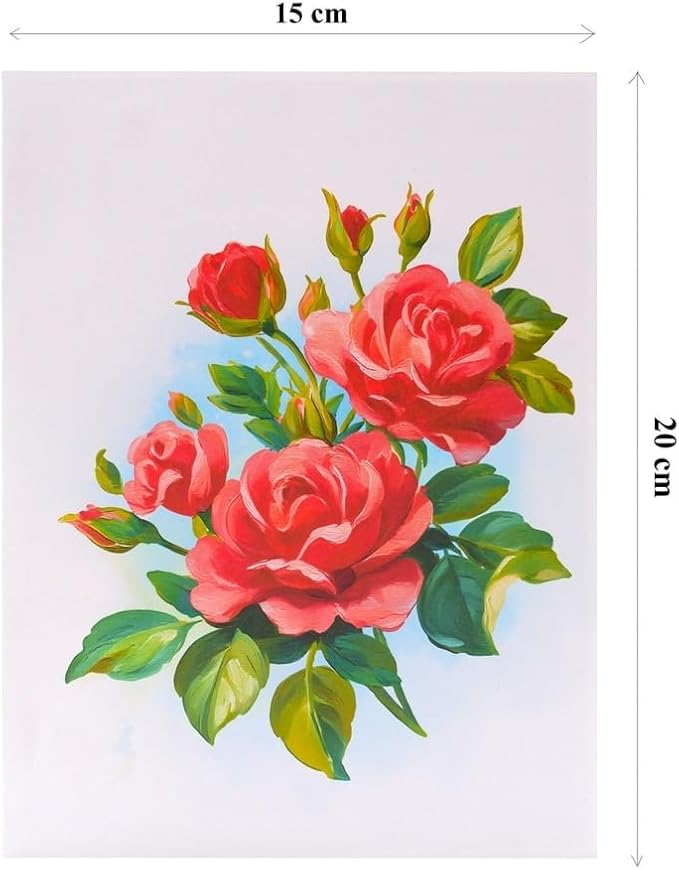 3D Pop Up Greeting Card – Elegant Red Rose Bouquet with Colorful Flowers – Romantic Card for Birthday, Anniversary, Valentine’s Day & Special Occasions, F58
