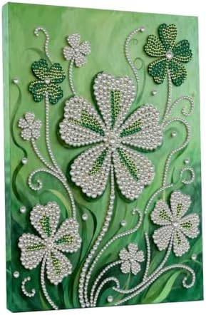 DIY Pearl Painting with Frame, Creative Design, Handmade Stress-Relieving Home Wall Decoration, Includes Frame and Tools-Four-Leaf Clover by Unknown