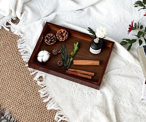 Serving Tray with Handles - 11.4x7.8 Inch Rectangular Bamboo Tray - Image 7