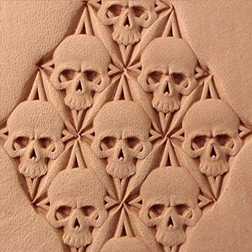 DandS ltd Skull Leather Stamp Tool, Professional Steel Craft Tool for Leatherworking, Embossing, Carving & Stamping Leather Projects, Belts Wallets & DIY Projects Compatible with Mallet #377B