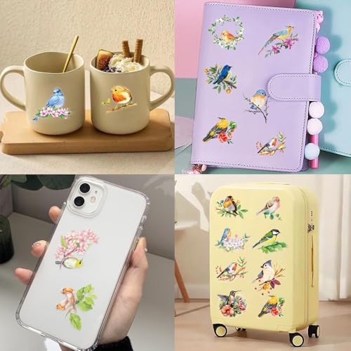 50Pcs Vintage Stickers,Waterproof Transparent PET Aesthetic Decorative Sticker Scrapbooking Supplies for Adult Card Making Letters Planner Journaling Junk Journal DIY Water Bottles Art Craft,Bird - Image 3