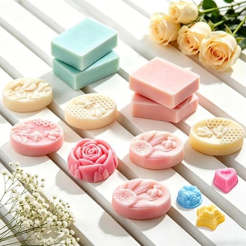 Soap Making Kit for Adults All-in-One Soap Making Supplies Includes Melt & Pour 2.2LBs Goat Milk Soap Base, Silicone Loaf Molds, Cutting Box Premium 500+PCS DIY Craft Supplies - Image 5