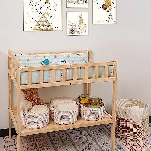 CubesLand Rectangle Woven Cotton Rope Storage Basket for Organizing - Image 4