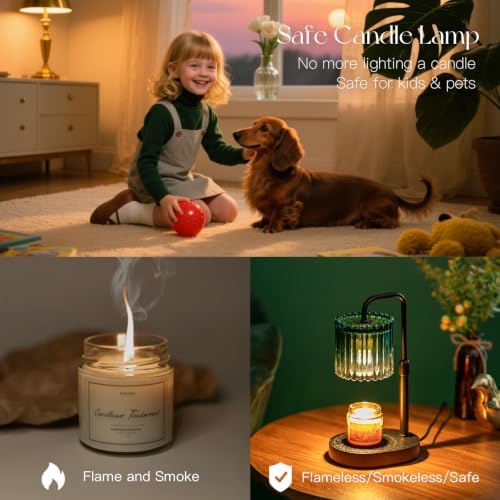 Candeldo Candle Warmer Lamp with Timer: Emerald Green Wax Melt Warmer - Image 5