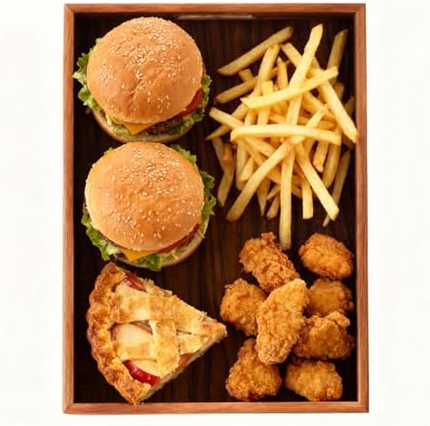 Wooden Serving Tray with Handles, Wood Decorative Trays for Coffee Table Tray, Rectangular Food Trays for Party Platters, Breakfast in Bed, Couch, Ottoman, Dinner, Appetizers, Decor(15.7x11.8x1.6) - Image 7