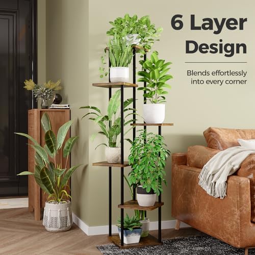 Bamworld Tall Plant Stand Indoor Corner Plant Shelf for Multiple Plants - Image 4