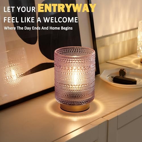 Battery Operated Decorative Lamp with Timer, Small Cozy Ambience Lamps for Shelf/Bedside/Table Decor, Cordless Table Lamp with LED Bulb for Girls Room/Dorm/Office Desk/Cubicle/Bathroom Decor-PINK - Image 4
