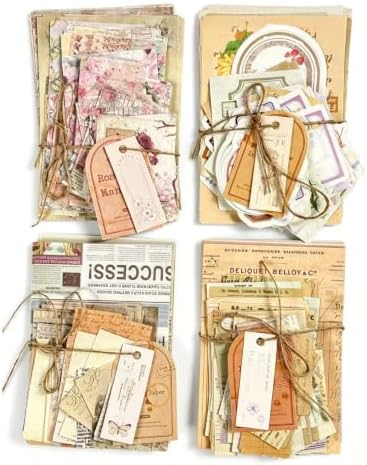Alideco 400pcs Scrapbook Paper Vintage Flower Butterfly Border Scrapbooking Paper for Journaling Supplies, Decorative Craft Paper for Junk Journals (jiyiyoudiju) - Image 2