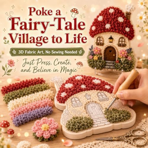 Whimsical Village 3D Fabric Poke Art Kit (Snail Mail) - Image 7
