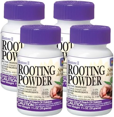 Bonide Bontone II Rooting Powder, 1.25 oz Ready-to-Use Dust for Houseplants and Transplants Speeds Root Development (Pack of 4) by Bonide