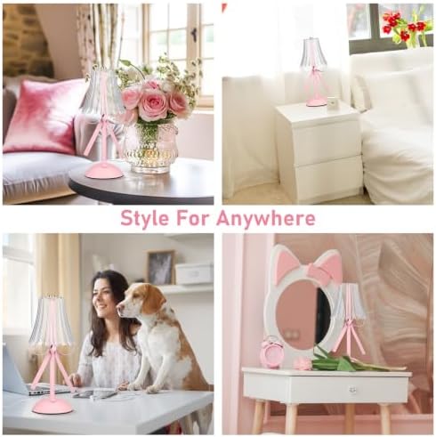 Chunful Pink Bow Lamp USB Desk Acrylic Decor for Bedroom - Image 7