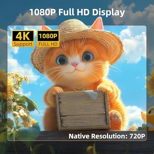 Mini Projector 4K Support, Portable Projector Full HD 1080P Support - Image 2