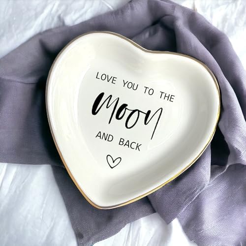 Heart Ring Dish, White Ceramic Jewelry Dish For Mom Wife Bride Lover, Ceramic Jewelry Dish, Trinket Tray, Mother's Day, Wedding Gifts - Image 4
