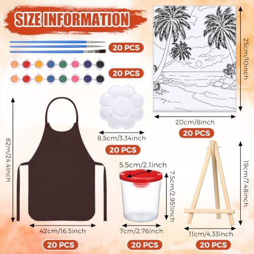 Sherr 140 Pcs 20 Set Pre Drawn Canvas Painting Kit, Sunsets - Image 3