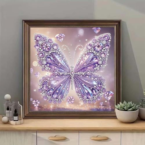 5D Diamond Painting Kits for Adults,Purple Butterfly Diamond Art Kits - Image 2