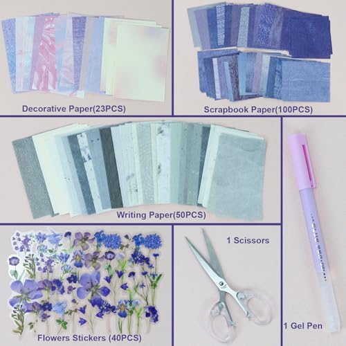 Koqye 215PCS Scrapbook Paper Pack & Junk Journal Kit (Mystic Amethyst) - Image 2