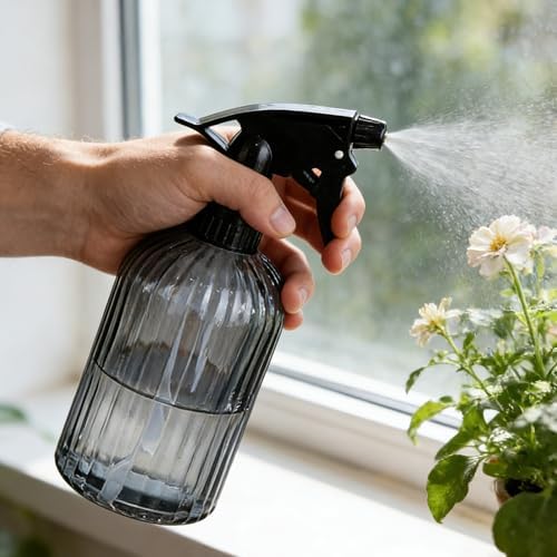 Glass Handheld Spray Bottle, 13.5oz Refillable Plant Mister Bottle 2 Pack, Water Spray Bottle with Adjustable Mist Nozzle for Outdoor Gardening, Indoor Flowers, Cleaning, Hair & Pets Care (Grey) - Image 6