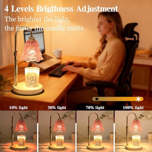 GEEZO Fragrance Candle Warmer Lamp，Electric Candle Warmer with Timer & Dimmer，Mom Christmas Birthday Gifts for Women, House Warming Gifts New Home Bedroom Decor - Image 3