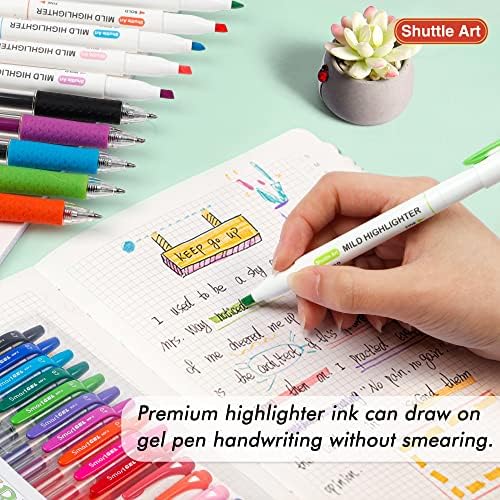Shuttle Art 20 Pack Journaling Kit,10 Colors Dual Tip Highlighters and 10 Colors Retractable Gel Ink Pens,Perfect for Adults Coloring,Underlining, Highlighting, Writing in Office Home&School - Image 5