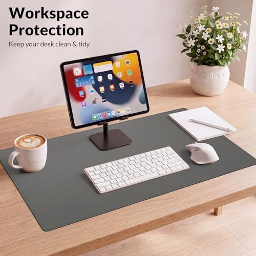 AFIING Cork Desk Mat, Dark Grey, 35.4" x 17",Desk pad Protector - Image 6