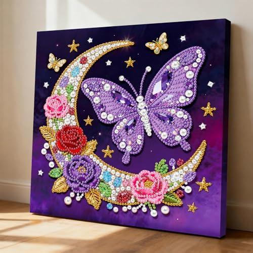 LQCrafK DIY 3D Pearl Art Painting Handcraft Kit for Adults Beginners, Home Wall Decoration, Creative Design Framed Painting with Tools-Moon - Image 5